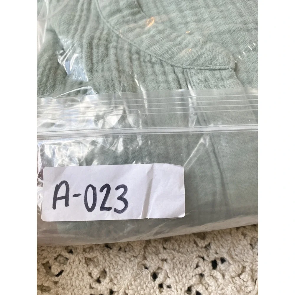 Madewell Womens Lightspun Gauze Popover Top L/XL Sage Green Clean Coastal Cotton